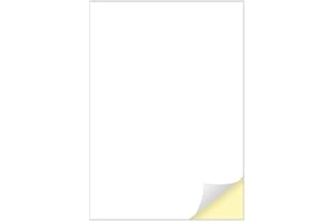 Creavvee 1 Label per Sheet, 25 A4 Sheets, Printable White Sticker Paper Labels for Laser/Inkjet Printers Made in Europe - Sticker Size (A4) 297 x 210 mm