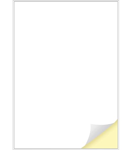 Lot De 50 Étiquettes Autocollantes Jaune Fluorescent A4 - Imprimables Laser/Jet D'Encre