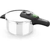 MONIX Quick 4 Litre Express Pot, Made of Stainless Steel, with Triple Safety System and 2 Pressure Levels, Suitable for All T