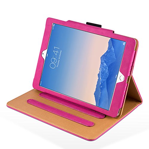 iPad Air, Air 2 & iPad 9.7″ 2017 Hülle – JAMMYLIZARD Ledertasche Smart Cover mit Standfuktion für iPad Air (5. & 6. Generation) & iPad 9.7″ 2017, ROSA & HONIG, [MIT STIFT-HALTER] - 3