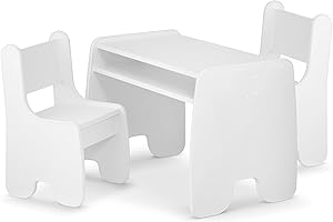 defiPad® Tavolino Bambini con 2 Sedie | Elegante Tavolo Contenitore con Comoda Sedia | Tavolino e Sedie per Bambini | Mobili per Cameretta e Stanza dei Giochi
