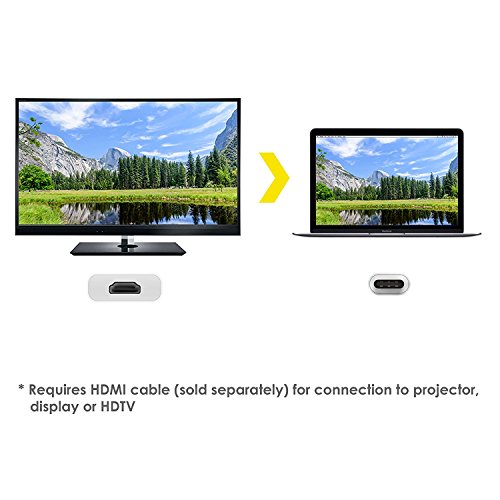 KiWiBiRD USB 3.1 Typ-C THUNDERBOLT 3 zu HDMI 4K*2K Adapter (18.5cm Kabel, USB TYPE C zu HDMI) für Apple MacBook 12”, Google 2nd Chromebook Pixel, Asus Zen AiO PC, Dell XPS 12 2-in- 1(9250) / XPS 13(9350) / XPS 15 (9550), Samsung Galaxy TabPro S 12” und mehr Typ C fähige Geräte - 8