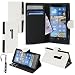 Produktbild MADCASE Nokia Lumia 920 Premium Qualität Leder / Hardcase / Gel / Silikon / Langlebig / Transparent / Klar / Geldbörse / Kredit Kartenhalter Flip Hülle Stoßstange Ständer Abdeckung mit Display Schutz und Eingabestift Berührung stift - Lichi PU Leder - weiß