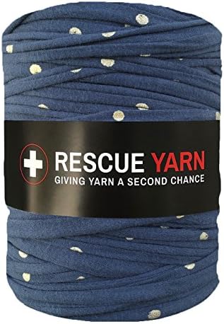 Blue with gold spots Rescue Yarn t-shirt yarn (large roll)
