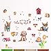 Produktbild hfwh Wandaufkleber Sweet Dogs Haus Wandaufkleber Kinder Zimmer Baby Wohnzimmer Home Decor Vinyl Abnehmbare PVC Wallpaper Tiere Abziehbilder Kunst Wandmalereien 30x90cm
