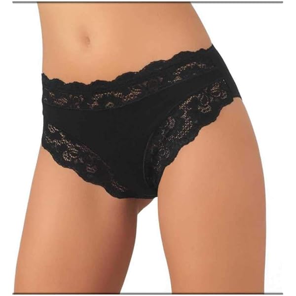 6 Slip Donna In Cotone Con Pizzo - Confezione Multipack, Morbidi E Comodi, Taglie S-XXL