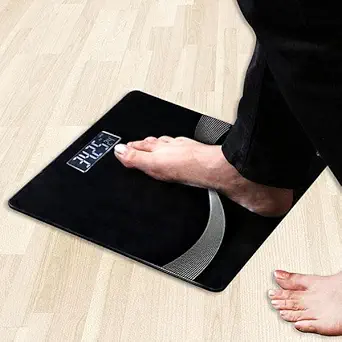 VISHU?Heavy Thick Tempered Glass LCD Display Digital Personal Bathroom Health Body Weight Weighing Scales For Body Weight, Weight Scale Digital For Human Body