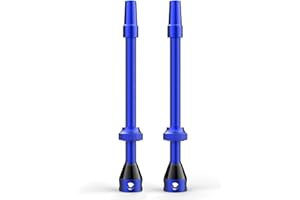 Shredr. Set di valvole Tubeless | Presta Valvole per pneumatici tubeless | Alluminio super leggero, anodizzato colorato, valvola francese, per cerchi normali tubeless (blu, 80 mm)