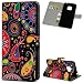 Produktbild 2× Flip Handy Schutzhülle für Huawei Mate20 Pro, Stoßfest Weich PU Leder Damen Herren Karten Magnet Stand Halter Farbdruck Brieftasche Klappetui (Schwarz+Blume)