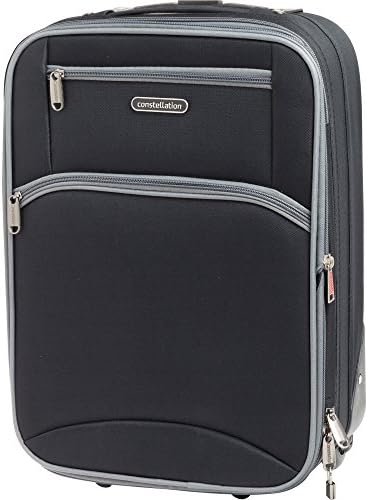 Constellation LG04444PC 2 Wheel Black Suitcase Lightweight 16" Small Luggage Polyester with Top Handle