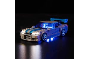 LOCOLEE Led Light Kit for Lego Speed Champions Nissan Skyline GT-R (R34), Led Lighting Set for Lego 76917 Fast and Furious Nissan Skyline GT-R (R34) - Not Include Models, Just Light Kit (Upgraded Version)