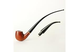 MUXIANG Churchwarden Tubi per tabacco con due bocchini Gambo lungo tubo in legno per tubi Filtri da 9 mm 10 strumenti per la pulizia AD0015