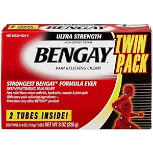 Bengay Ultra Strength Analgesic Cream for Muscle Pain Relief 113g*2