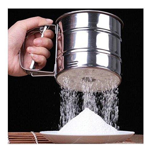 HABI Cup Form Mehl Sieb Edelstahl Mesh Mehlsieb Mechanische Backen Icing Sugar Shaker Sieb Werkzeug