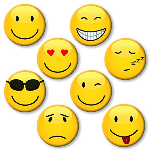 Magnete Smiley, Emoji, 8 Stück im Set, Kühlschrankmagnete, witzige gute Laune Magnete - 2
