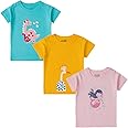 Luke and Lilly Baby Girl Printed Cotton Half Sleeve Tshirt Pack of 3, 6-24 Months