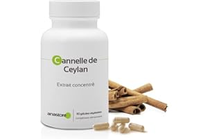 ANASTORE Cannelle de Ceylan* Antioxydant* 250 mg / 90 gélules * Fabriqué en FRANCE