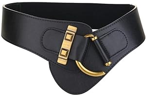 Diyafas Vintage Ceinture Large en Cuir pour Femme Corset Ceintures Élastique pour Robes Manteaux