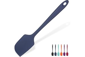 ‎U-TASTE U-Taste Duża szpatułka silikonowa odporna na ciepło 315 ℃: nieprzywierająca elastyczna bezszwowa szpachelka do pieczenia z nylonowym rdzeniem do mieszania skrobania (29 cm, Błękit północy)