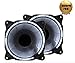 Price comparison product image EZDIY-FAB PWM 120mm White LED Silent Fan (800-1800RPM) for Computer Cases, CPU Coolers, and Radiators Ultra Quiet High Airflow Computer Case Fan, Twin Pack