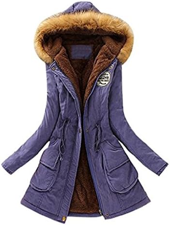 Bestop Women Winter Hoodies OverCoat Faux Fur Parka Casual Fashion Coat Jacket Plus Size 8-20 (XXXL, Purple)