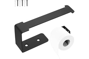 BATENGKEJI Portarrollos Papel Higienico Negro, Portarollos Papel Higienico Negro, Soporte Papel Higienico Acero INOX, Porta Rollos de Papel Higienico Negro, Soporte para Papel Higiénico para Baño y Cocina
