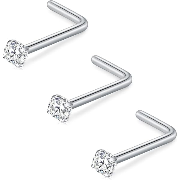 6 Piercings Nez PunkTracker - Acier Chirurgical 316L - Noirs Et Dorés - 20G - 2/2,5/3 Mm