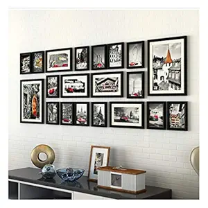 Paper Plane Design Memories Set Of 20 Frame Wall Photo Frame Set for Home Decor Office Decoration (BLACK)