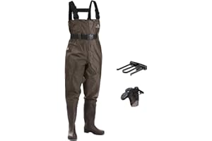 FISHINGSIR Fishing Chest Waders for Men with Boots Mens Womens Hunting Bootfoot Waterproof Nylon and PVC with Wading Belt