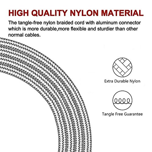 Youer C  ble iPhone 3M   Pack de 3  C  ble Lightning vers USB Chargeur iPhone en Nylon avec Aluminium Connecteur pour iPhone X 8 8 Plus 7 7 Plus 6s 6s