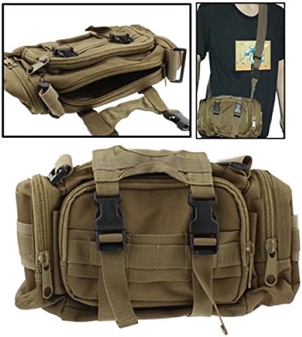 Utility Nylon Waterproof Molle Tactical 3-Way Carrying (Waist / Shoulder / Hand)Camera Pouch Bag with Detachable Strap