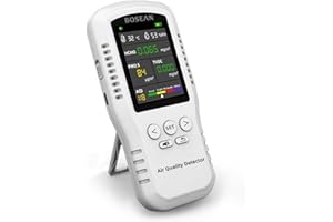 GLXY 6 in 1 Air Quality Monitor Indoor, VOC HCHO PM2.5 Monitor, AQI Meter, Temperature Humidity Detector for Home Office or School, Portable Air Quality Meter T-Z01PRO