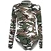Price comparison product image ARMY PRINT BODYSUIT, Green: Turtle Neck, M/L (UK 12-14)