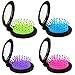 2 in 1 Mini Round Folding Hair Comb Massage Brush w/ Mirror Healthcare Scalp Massage Mirror Comb - Purple, As Described