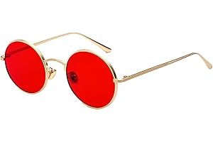 alslovkar Occhiali da Sole Rotondi - Donna Occhiali Tondi Vintage Piccoli Lenti Protezione UV400 Occhiali John Lennon Retro Stile