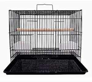 Just Click Fashion Bird Cage for Budgies,Finches,Love Birds, Cocktail, Large Birds - Medium Size (Black)