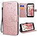 Produktbild VemMore für HTC U11 Hülle Handyhülle Schutzhülle Leder PU Wallet Flip Case Bumper Lederhülle Ledertasche Blumen Muster Klapphülle Klappbar Magnetisch Dünn Silikon Sonnenblume - Rose Gold