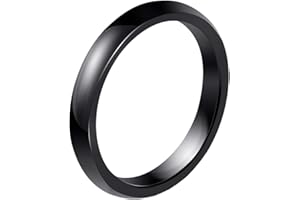 PAURO Classique Engagement Mariage Band Bague Femme Céramique