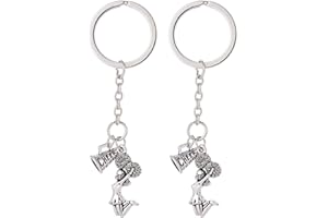 PRETYZOOM 2 Stück Jubeln Schlüsselbund Mädchen Cheerleading Megaphon Schlüsselanhänger Schlüsselringe Tasche Geldbörse Charms Anhänger Ornamente für Cheerleader Jubeln Trainer