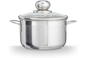 ‎LEVEL ONE Level One Topf Edelstahl 14 cm Kochtopf Induktion 1,2 Liter, Mini Fleischtopf & Bratentopf mit Glasdeckel für den Backofen, rostfreier Edelstahl, für alle Herdarten geeignet