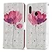 Produktbild HUDDU Bunt Schutzhülle für Huawei P20 Lite Hülle im Bookstyle Blumen Muster Flip Handyhülle Slim Leder Tasche Wallet Case Cover Ledertasche mit Kartenfach Magnetverschluss Stand Brieftasche Etui Handytaschen für Huawei P20 Lite Klapphülle Rosa