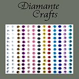 169 x 4mm Mixed Colour Diamante Self Adhesive Rhinestone Body Vajazzle Gems - created exclusively for Diamante Crafts