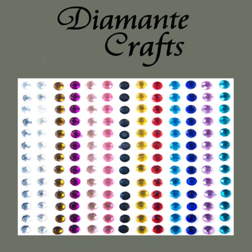 169 x 4mm Mixed Colour Diamante Self Adhesive Rhinestone Body Vajazzle Gems - created exclusively for Diamante Crafts