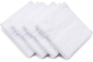 Gözze - New York Essuie-Mains, Lot de 4, Doux et absorbant, 100% Coton, 30 x 30 cm - Blanc