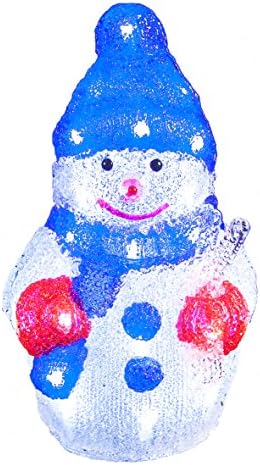 The Christmas Workshop Acrylic Snowman~ 24 LED ~ Bright White ~ Indoor ~ Christmas Decoration ~ Mains Operated
