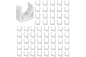RHQFDM PPR Abrazadera de Tubo 60 Piezas 25mm Tubo Sujetar Hebilla Abrazaderas de Tubo de Plástico Blanco Abrazaderas de Tubo Soporte Fijo para la Fijación de Tuberías de Cocina,Jardín y Piscina