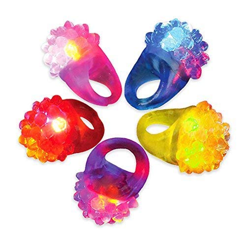 Novelty Place [Estrellas de la Fiesta Juguetes de Iluminación LED con Anillo de Gelatina Pedregoso (Paquete de 24)