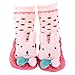 Bebedou pink rabbit or teddy bear cartoon socks 2 to 3 years Baby Toddlers Kids Comfy Indoor Slippers Shoes Socks Moccasins NON SKID Indoor Shoes Socks Durable Multifunctional slip baby booties breathable toddler elastic, warm and thick socks with soft leather sole 15 cm