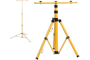 TOPWAY Trípode para Focos LED Inundaciones en Sitios de Trabajo, Portátil Soporte de Trípode Telescópico para Foco de Luz, Soporte Ajustable en Altura Hasta 160cm