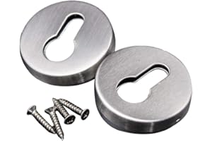 ‎BESTONZON BESTONZON One Pair Stainless Steel Keyhole Covers Removable Brushed Texture Keyhole Rosettes with Screws (Silver)